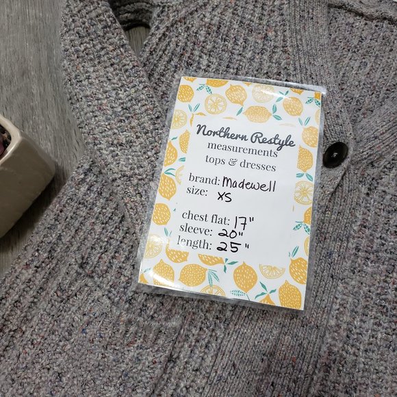 Madewell Speckled Wool Blend Cardigan * Size XS - Picture 8 of 9